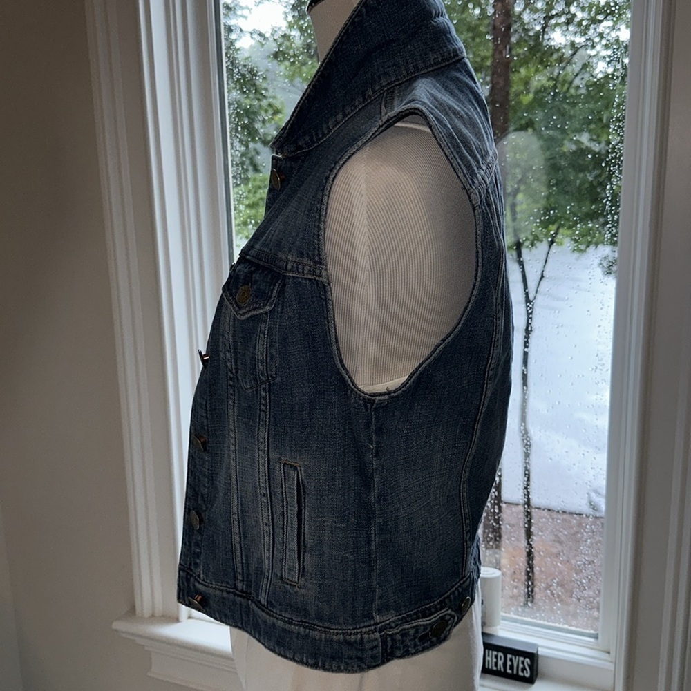 J Crew Indigo Denim Vest, 100% Cotton, Small, NWOT - Picture 3 of 7